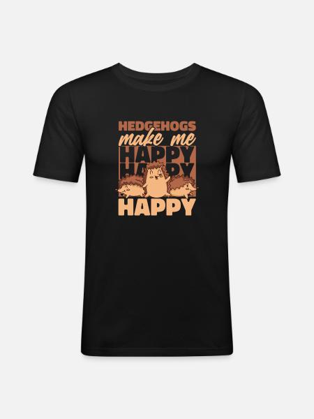 Hedgehog Spiny Animal Hedgehog - Men's Slim Fit T-Shirt - black