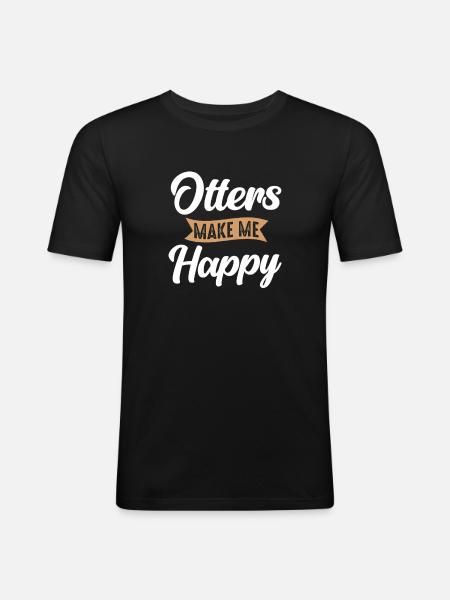 Otter Sea Otter - Men's Slim Fit T-Shirt - black