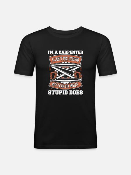 Menuisier Menuiserie - T-shirt près du corps Homme - noir
