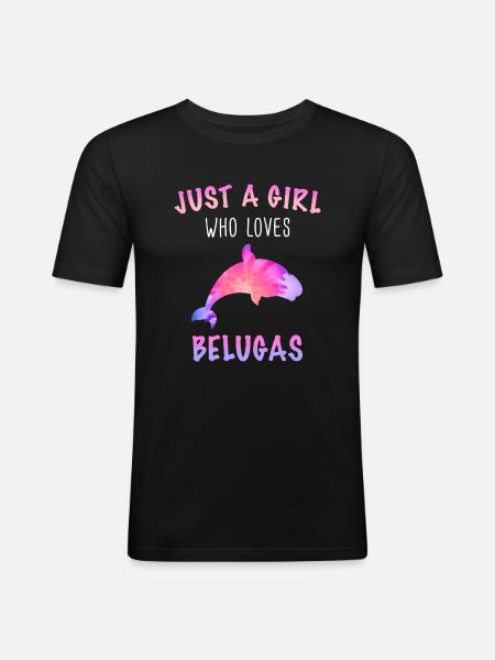 Bélugas Océan Bélugas Baleines - T-shirt près du corps Homme - noir