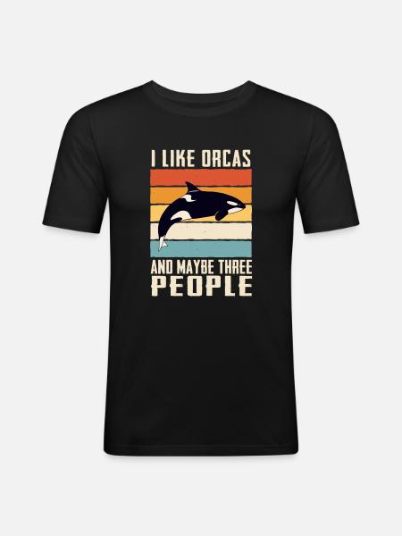 Späckhuggare Späckhuggare Ocean Djurvalar - Slim Fit T-shirt herr - svart