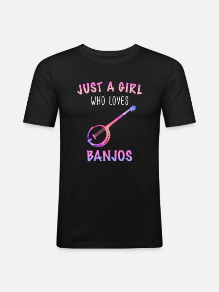 Banjo Instrument - Men's Slim Fit T-Shirt - black