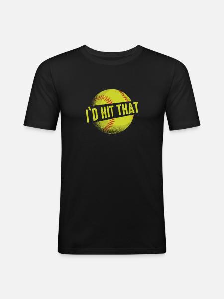 Softball Sport Softball Player - Men's Slim Fit T-Shirt - black