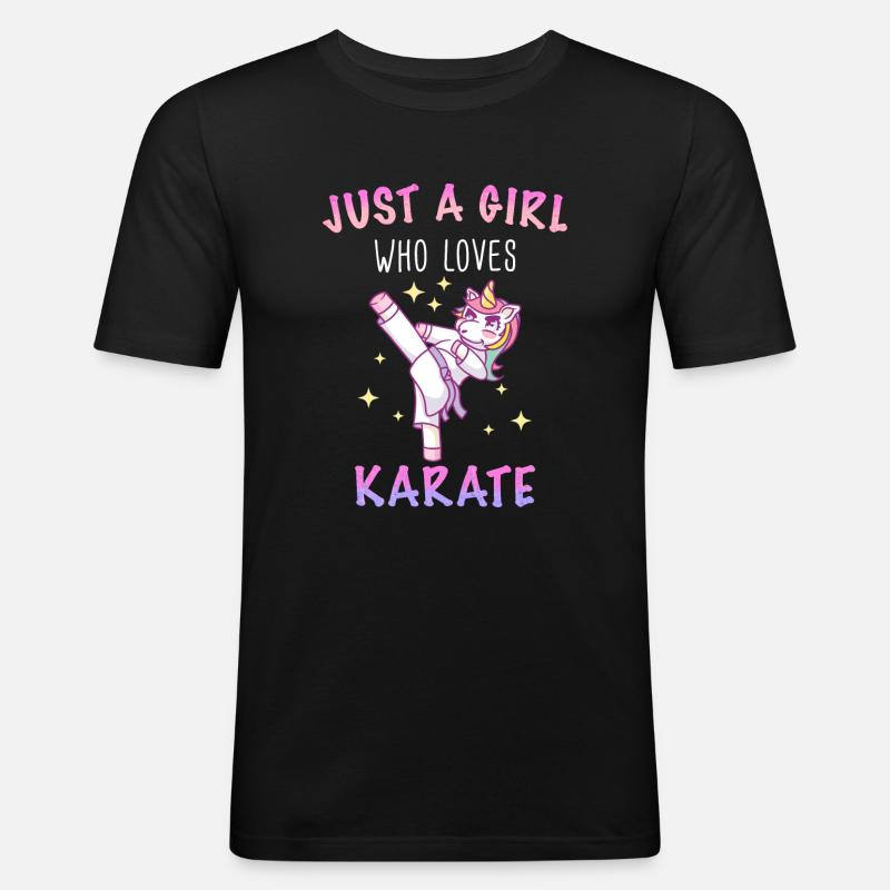 Karate Karatekämpfer Kampfkunst - Männer Slim Fit T-Shirt - Schwarz