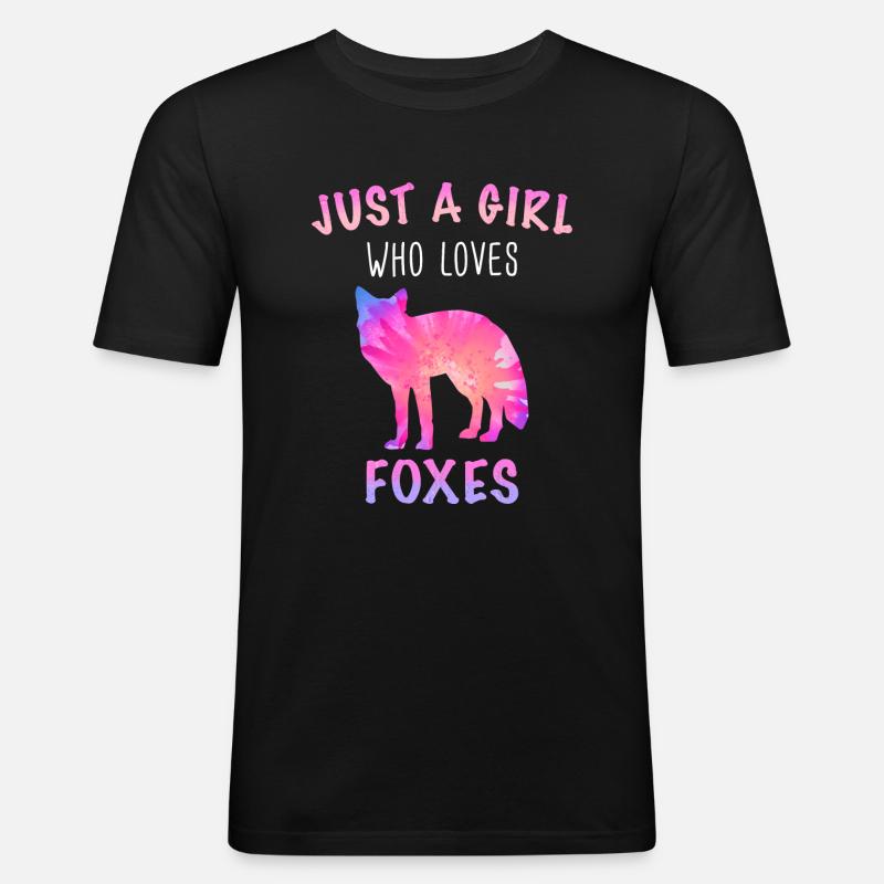 Fuchs Füchse Tier - Männer Slim Fit T-Shirt - Schwarz
