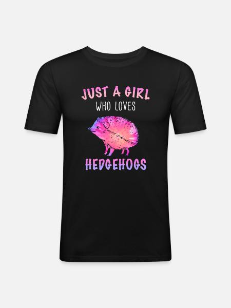 Hedgehog Spiny Animal Hedgehog - Men's Slim Fit T-Shirt - black