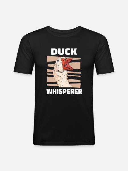 Duck Ducks Bird Animal Quack - Men's Slim Fit T-Shirt - black