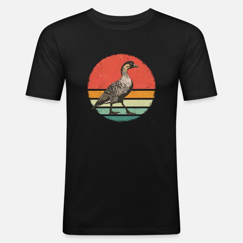 Gans Tier Vogel Gänse - Männer Slim Fit T-Shirt - Schwarz