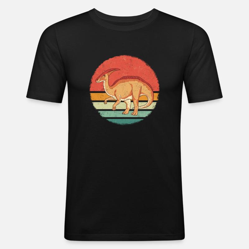 Parasaurolophus Dinosaurier - Männer Slim Fit T-Shirt - Schwarz