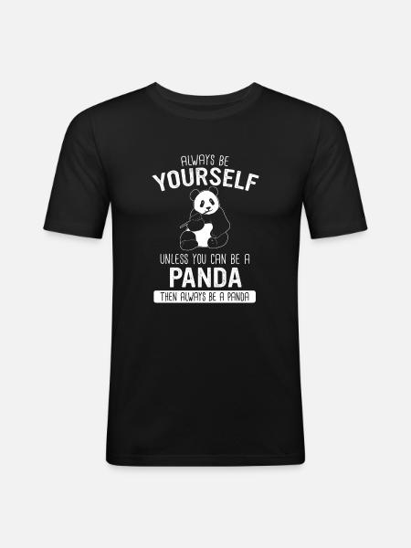 Panda Bear Panda Animal Pandas - Men's Slim Fit T-Shirt - black