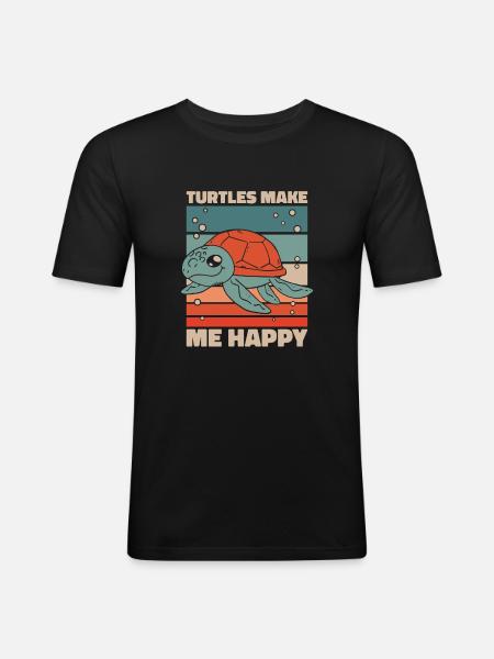 Turtle Sea Turtle Turtle Animal - Men's Slim Fit T-Shirt - black