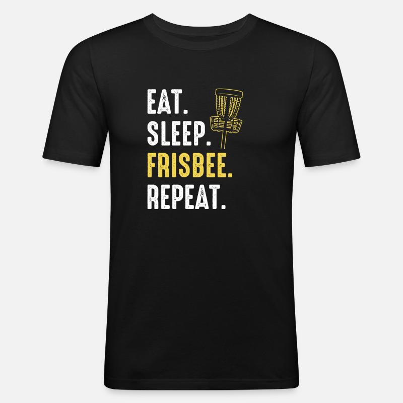 Frisbee Disc Golf - Männer Slim Fit T-Shirt - Schwarz