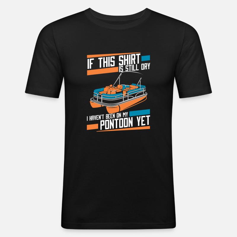 Pontonboot Kapitän Ponton Boote - Männer Slim Fit T-Shirt - Schwarz