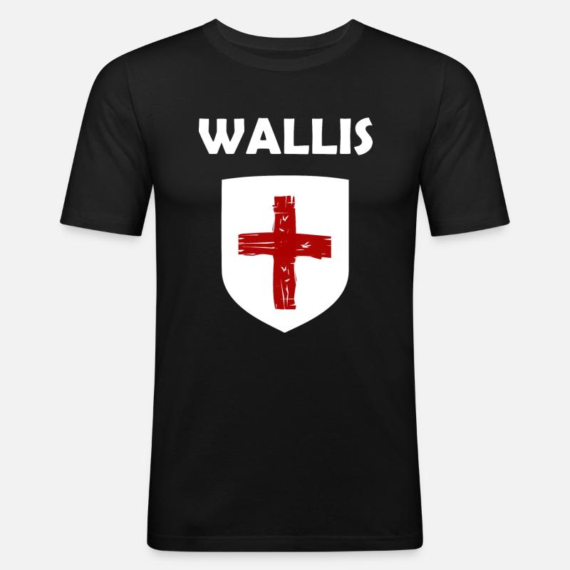 Die Walliser - Männer Slim Fit T-Shirt - Schwarz