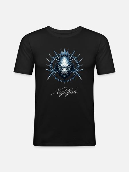 Nachtfisch - Männer Slim Fit T-Shirt - Schwarz