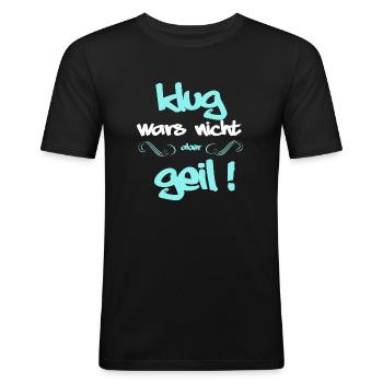clever cool gift funny cool - Men's Slim Fit T-Shirt - black - Front - Nik (191cm)