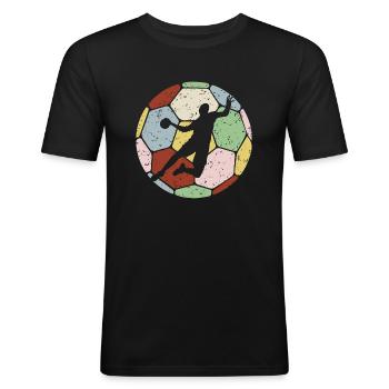 hand,cadeau,handball,handballe,cadeaux - T-shirt près du corps Homme - noir - Devant - Nik (191cm)