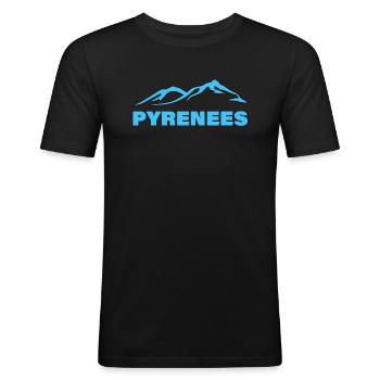 PYRÉNÉES - T-shirt près du corps Homme - noir - Devant - Nik (191cm)