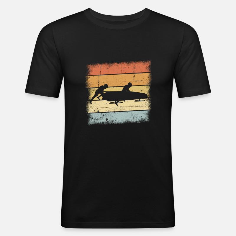 Bob Schlitten Sunset - Männer Slim Fit T-Shirt - Schwarz
