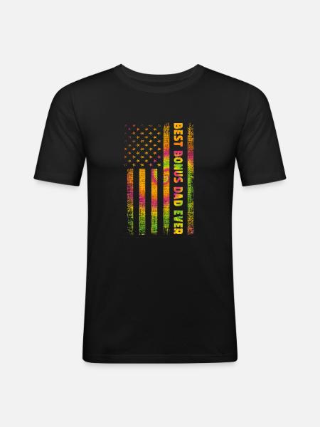 Best Bonus Dad ever - Men's Slim Fit T-Shirt - black