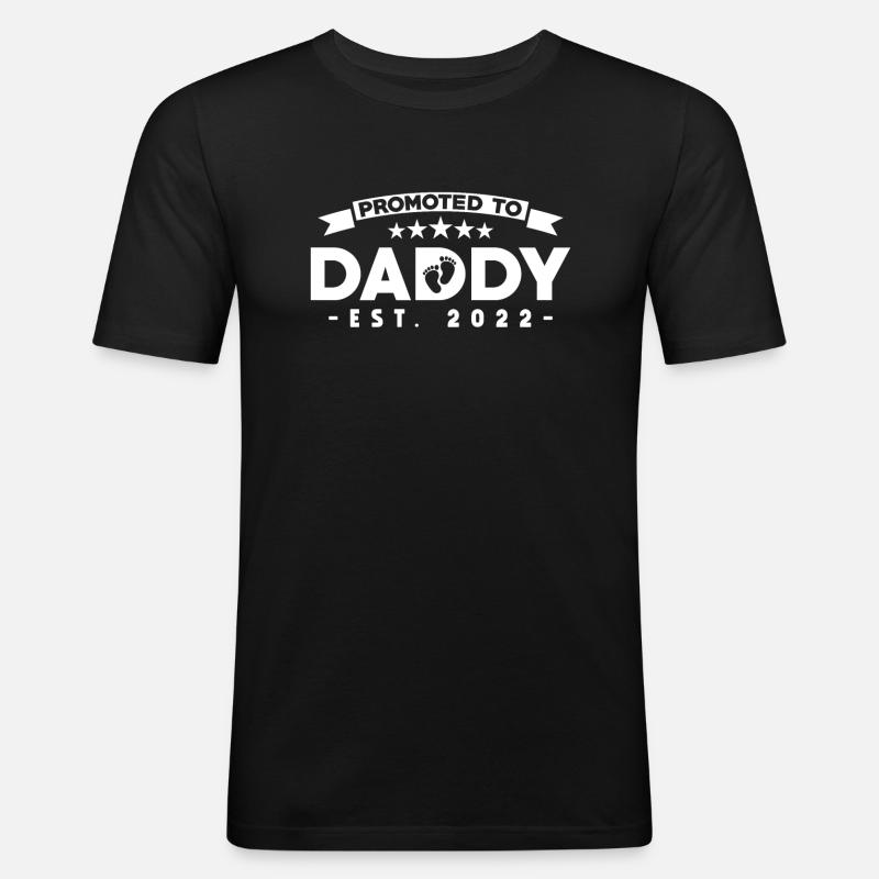 Daddy 2022 - Männer Slim Fit T-Shirt - Schwarz