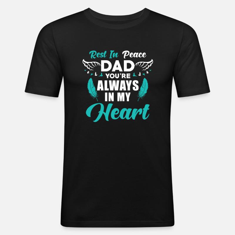 Vater Erinnerung - Männer Slim Fit T-Shirt - Schwarz