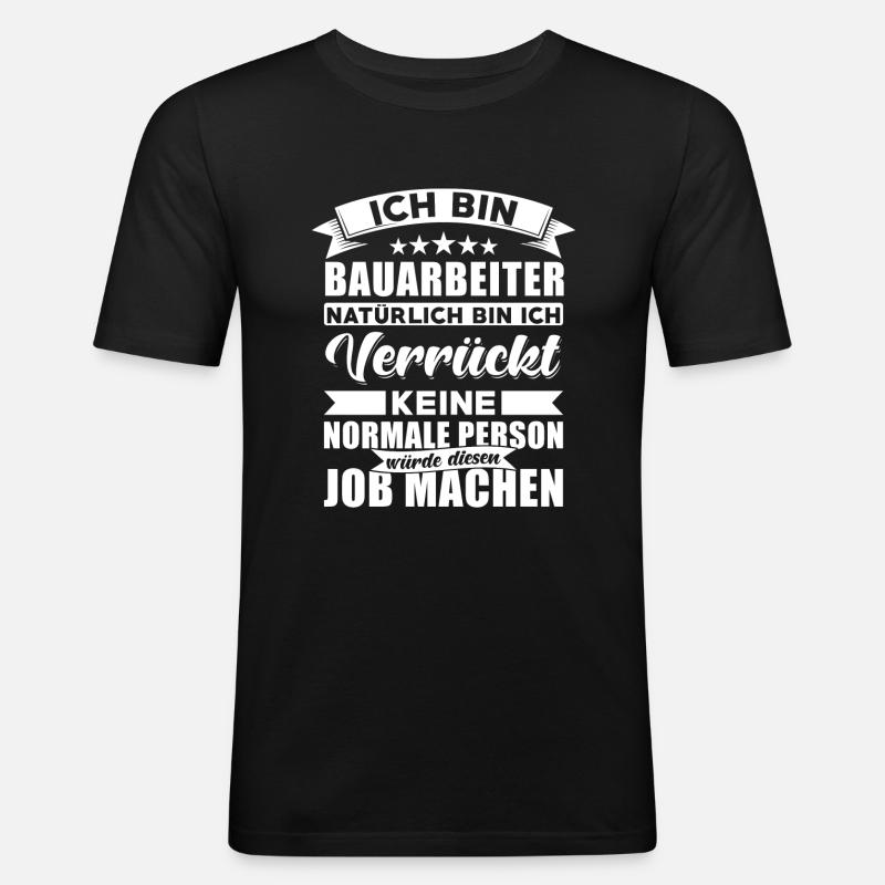 Bauarbeiter Baustelle - Männer Slim Fit T-Shirt - Schwarz
