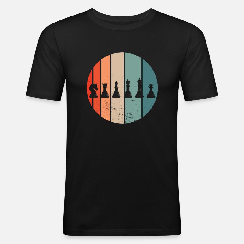Pièces d’échecs Échecs Échecs - T-shirt près du corps Homme - noir