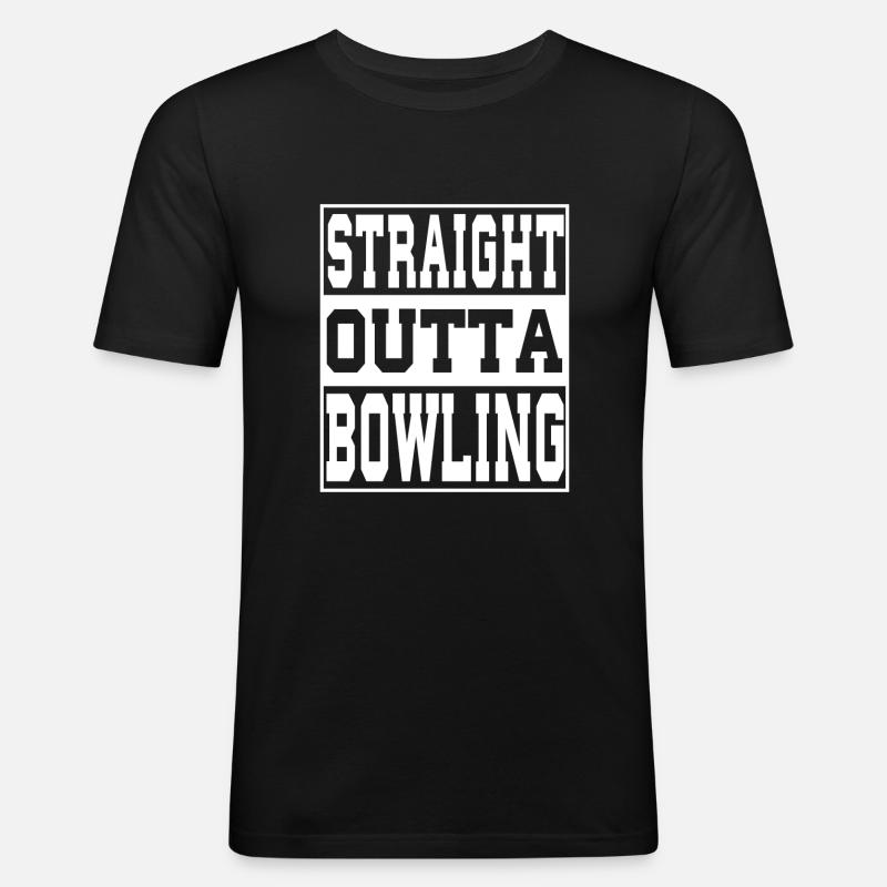 Bowling Spruch lustig - Männer Slim Fit T-Shirt - Schwarz