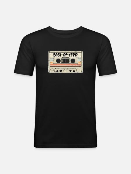 Best of 1970 - Männer Slim Fit T-Shirt - Schwarz