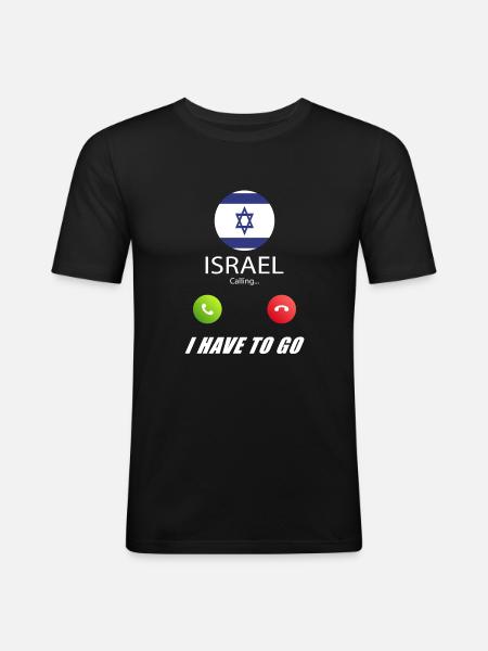 Isreal calls lusiger flags saying - Men's Slim Fit T-Shirt - black