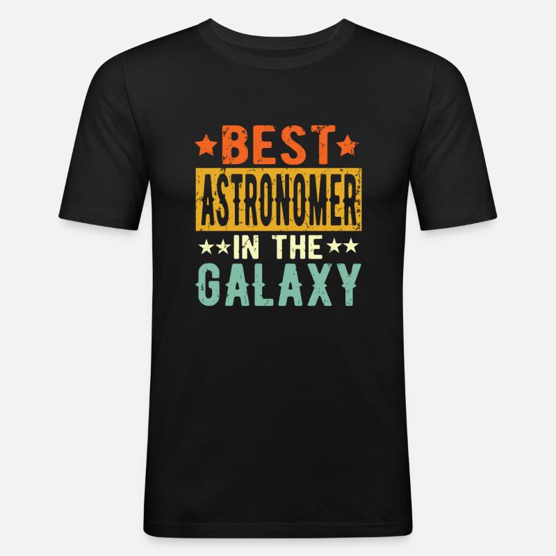 Best Astronom ever Astronom Geschenk - Männer Slim Fit T-Shirt - Schwarz