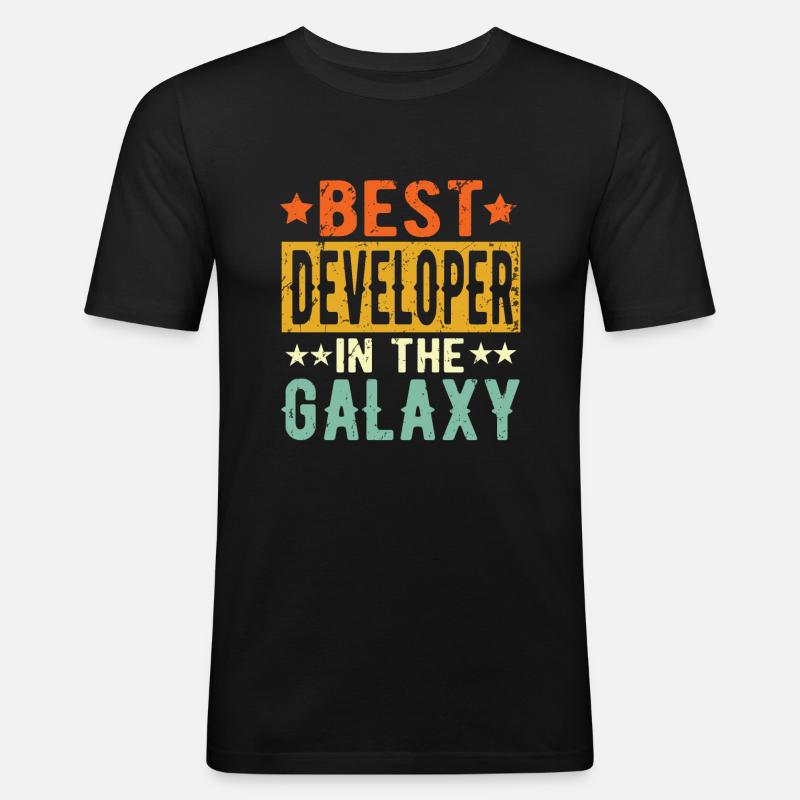 Best Developer ever Developer Gift - Men's Slim Fit T-Shirt - black