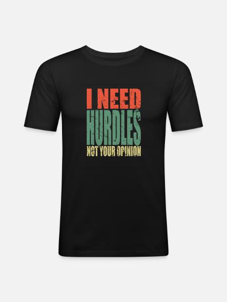 Hurdle running saying funny - Men's Slim Fit T-Shirt - black
