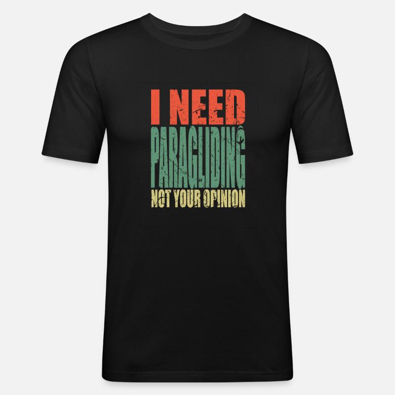 Paragleiten Spruch lustig - Männer Slim Fit T-Shirt - Schwarz