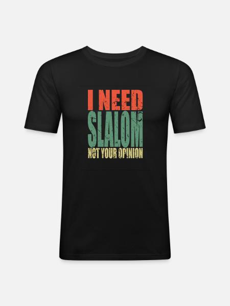Slalom saying funny - Men's Slim Fit T-Shirt - black