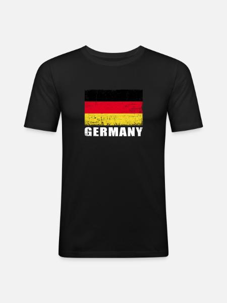 Germany Flag Grunge Germany Flag - Men's Slim Fit T-Shirt - black