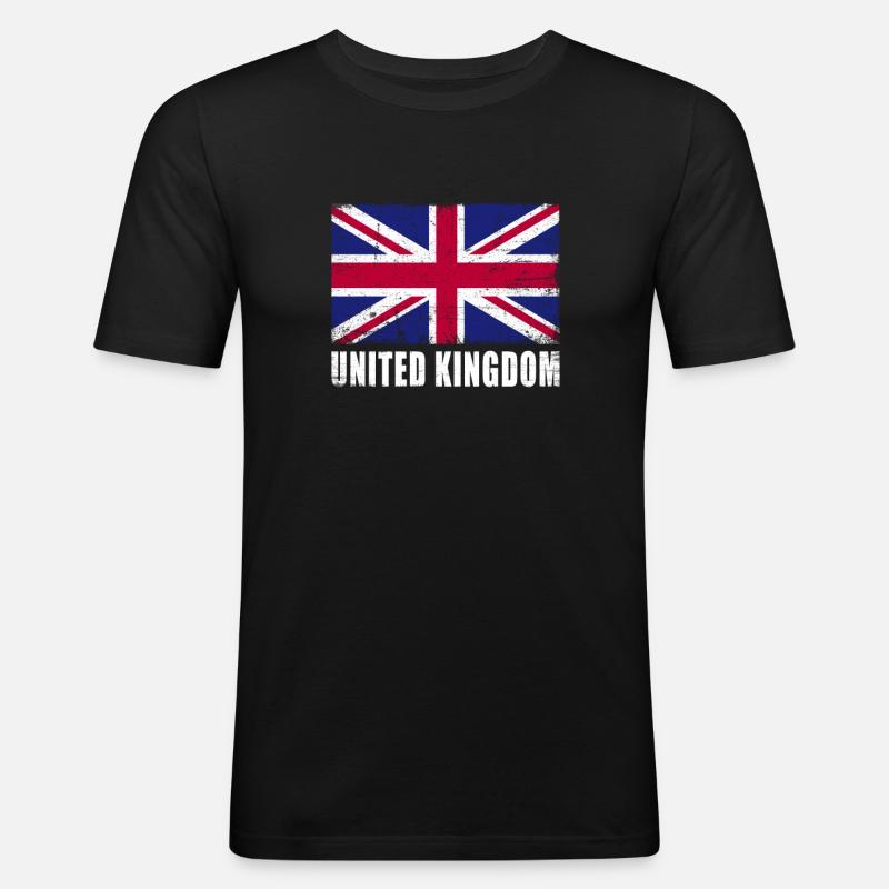 Drapeau du Royaume-Uni Grunge Royaume-Uni - T-shirt près du corps Homme - noir
