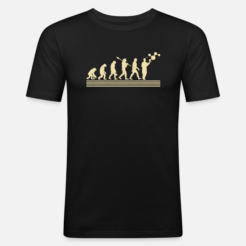 Biologe Evolution - Männer Slim Fit T-Shirt - Schwarz