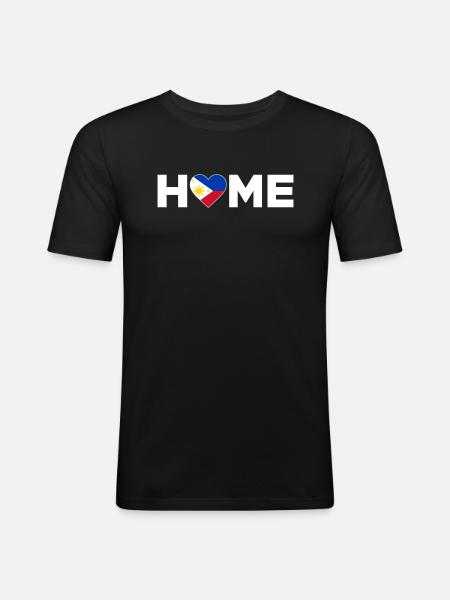 Philippines Patrie Philippines Drapeau - T-shirt près du corps Homme - noir