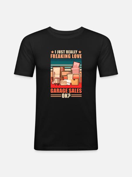 Garage sale slogan - Men's Slim Fit T-Shirt - black