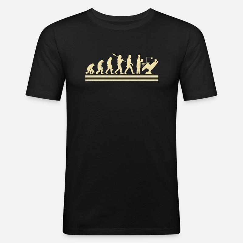 Zahnarzt-evolution - Männer Slim Fit T-Shirt - Schwarz