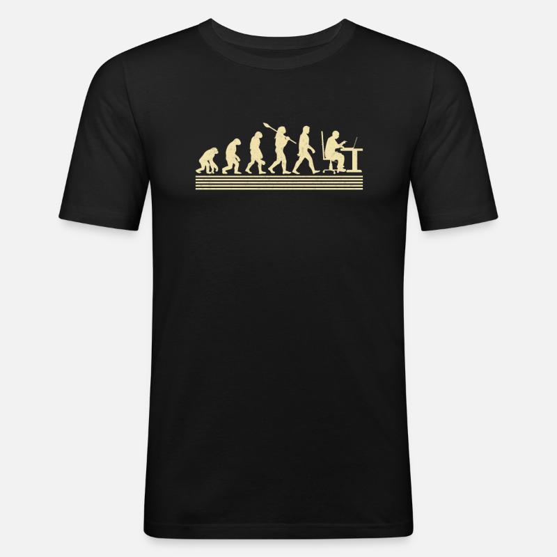 Evolution Des Computerprogrammierers - Männer Slim Fit T-Shirt - Schwarz