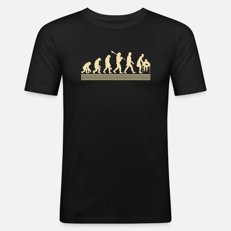 Evolution Des Mittelschullehrers - Männer Slim Fit T-Shirt - Schwarz
