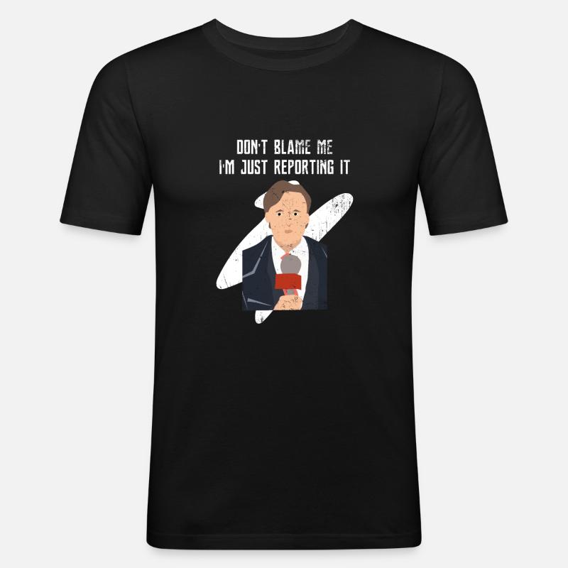 Reporter Journalist - Männer Slim Fit T-Shirt - Schwarz