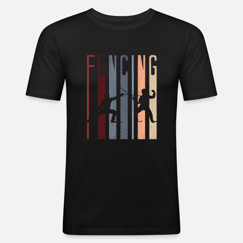 Fechten - Männer Slim Fit T-Shirt - Schwarz