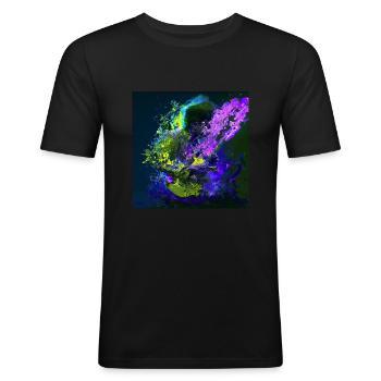 Amethyst Water - Men's Slim Fit T-Shirt - black - Front - Nik (191cm)