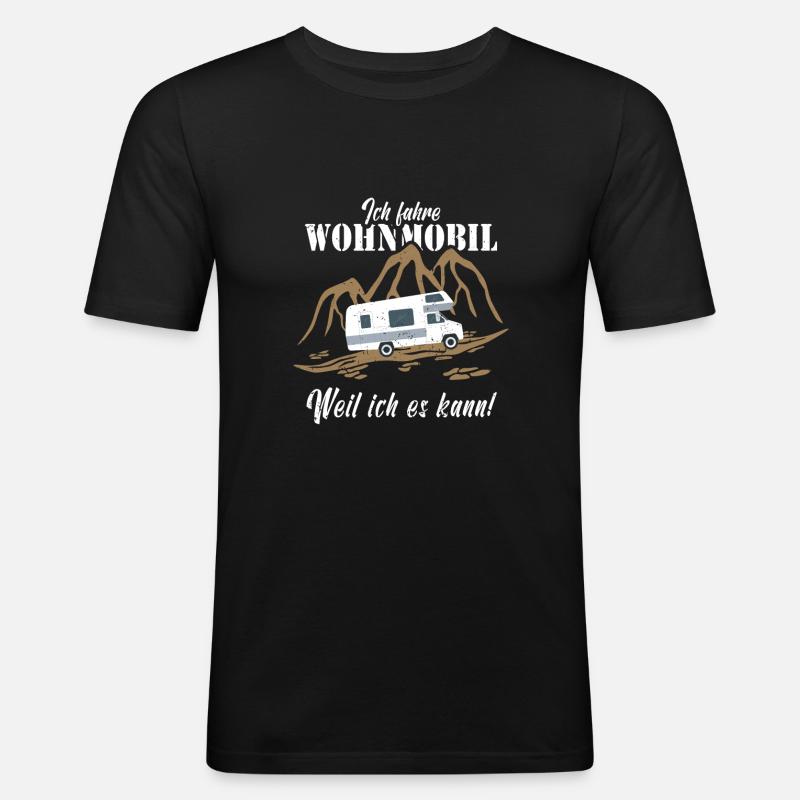 Wohnmobil Campervan - Männer Slim Fit T-Shirt - Schwarz