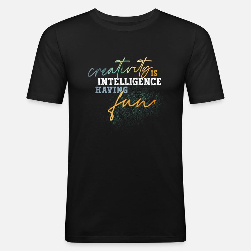Creativity intelligence - Männer Slim Fit T-Shirt - Schwarz