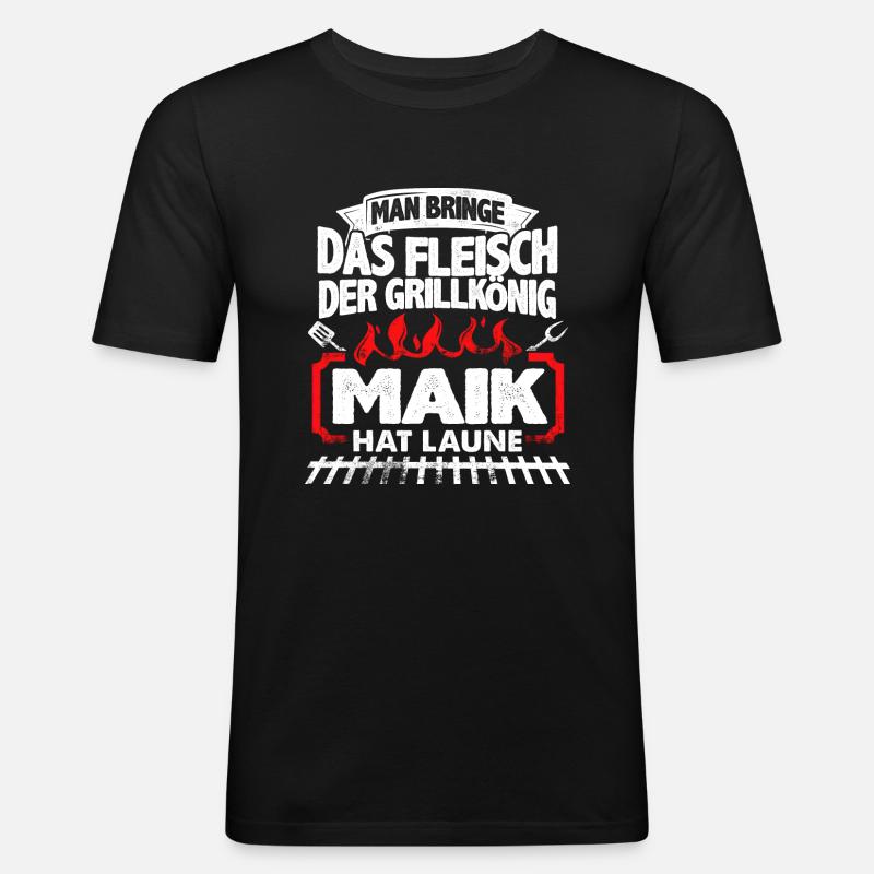 MAIK - Grill - Männer Slim Fit T-Shirt - Schwarz